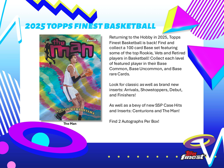 2024-25 Topps Finest Basketball — Autographs, Inserts, and a Tiered Set Throwback
