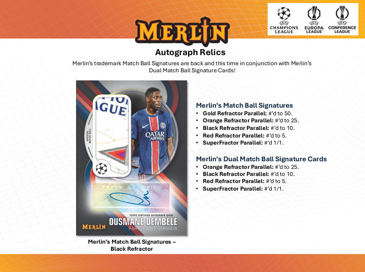 2024-25 Topps Merlin UEFA Club Competitions Soccer Cards Checklist and Product Breakdown