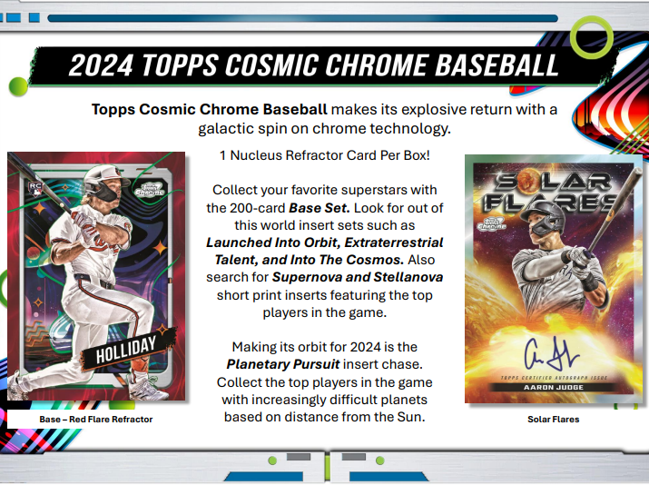 2024 Topps Cosmic Chrome Baseball Cards Checklist