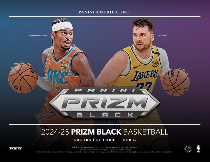 2024-25 Panini Prizm Black NBA Basketball Cards Breakdown