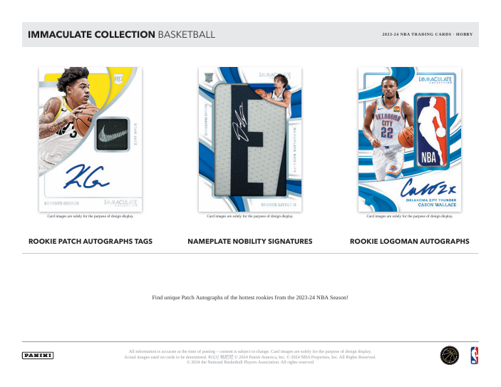 2023-24 Panini Immaculate Collection Basketball