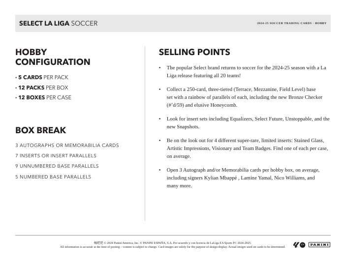 24-25 Panini Select La Liga Soccer Hobby Box