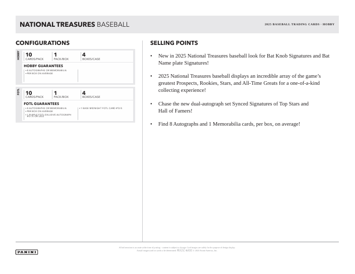2025 Panini National Treasures Baseball Hobby Box