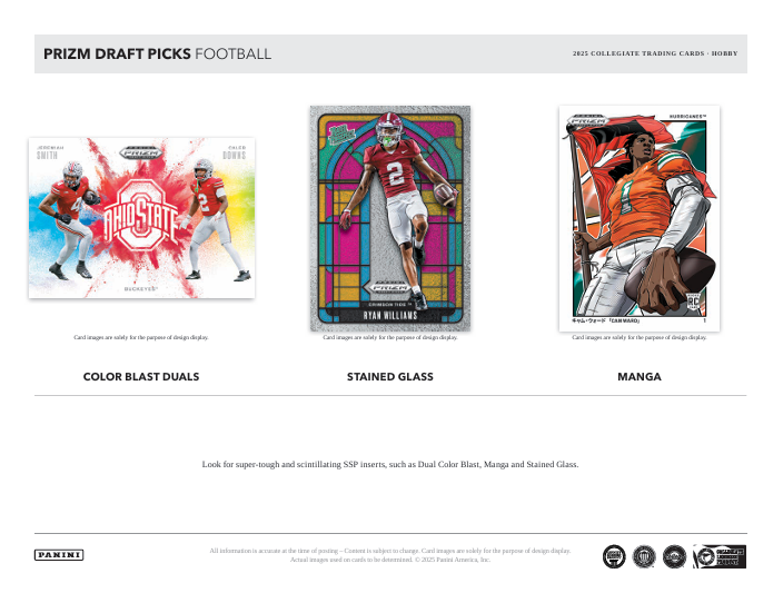 2025 Panini Prizm Draft Picks Collegiate Football Box