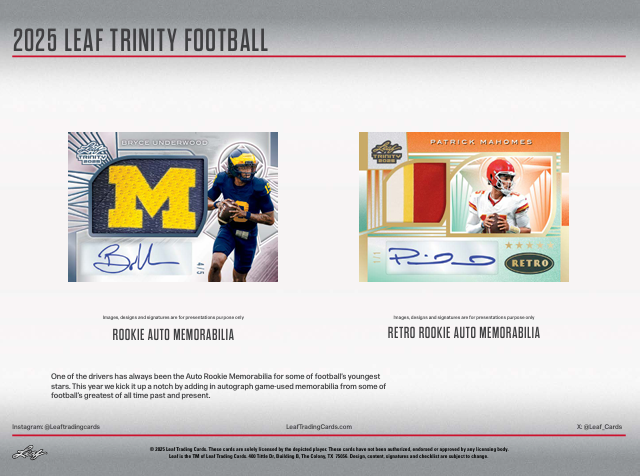2025 Leaf Trinity Football Hobby Box