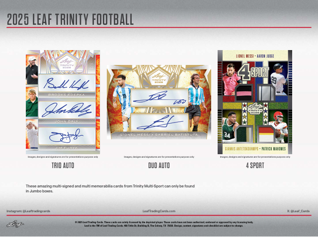 2025 Leaf Trinity Football Hobby Box