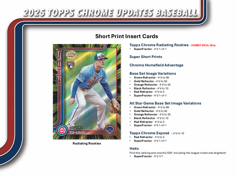 2025 Topps Chrome Update Series Baseball Hobby Box