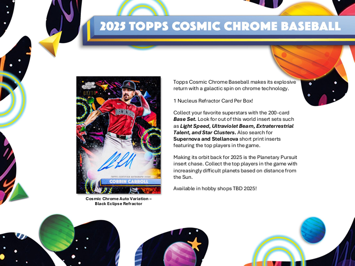2025 Topps Cosmic Chrome Baseball Cards Checklist and Product Breakdown