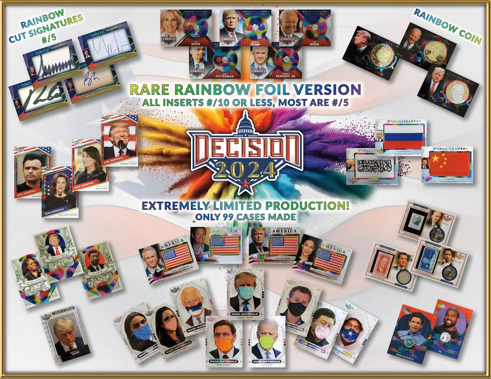 Decision 2024 Rare Rainbow Foil Version Trading Cards