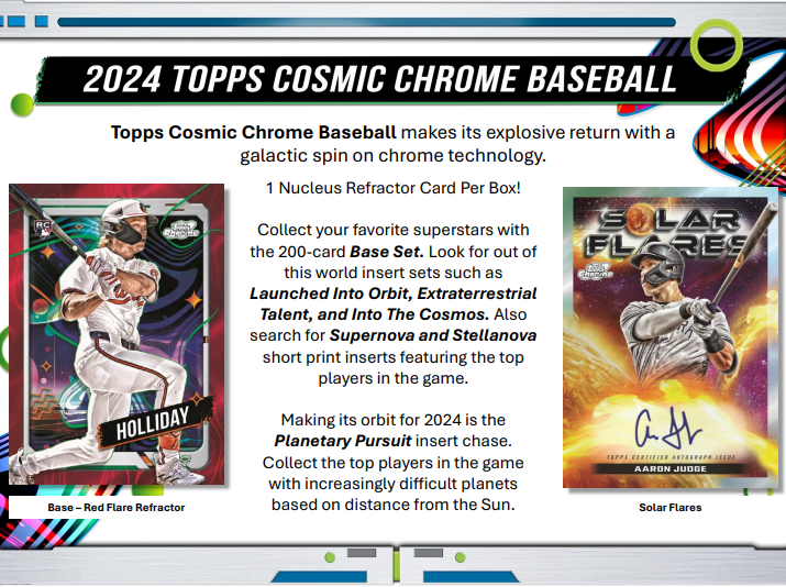 2024 Topps Cosmic Chrome Baseball Cards Checklist WAXZONE