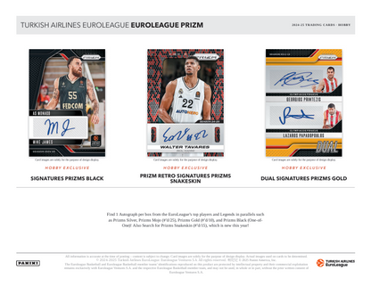 2024-25 Prizm Euroleague Basketball Hobby Box
