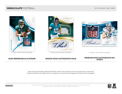 2025 Panini Immaculate NFL Football Hobby Box