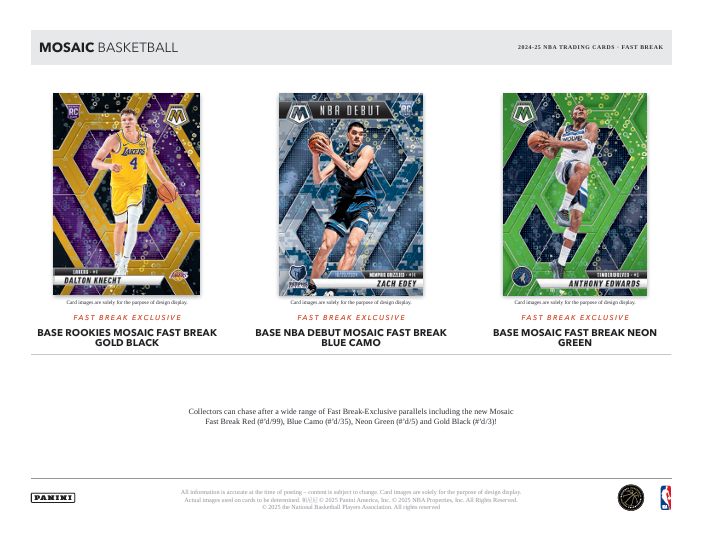 2024-25 Panini Mosaic Fast Break Basketball Hobby