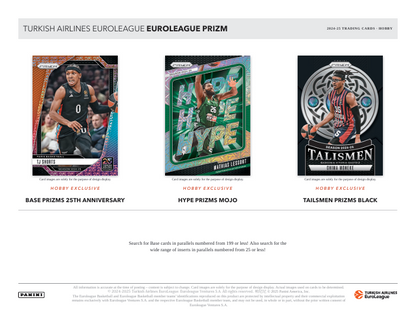 2024-25 Prizm Euroleague Basketball Hobby Box