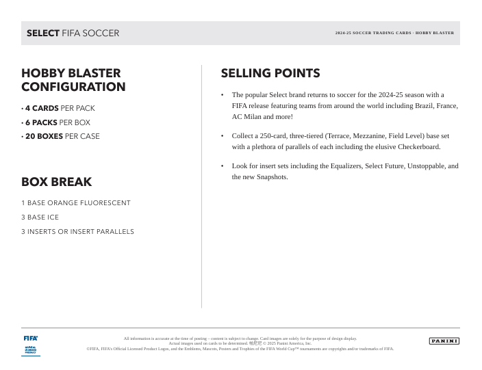 2024-25 Select FIFA Soccer Hobby Blaster