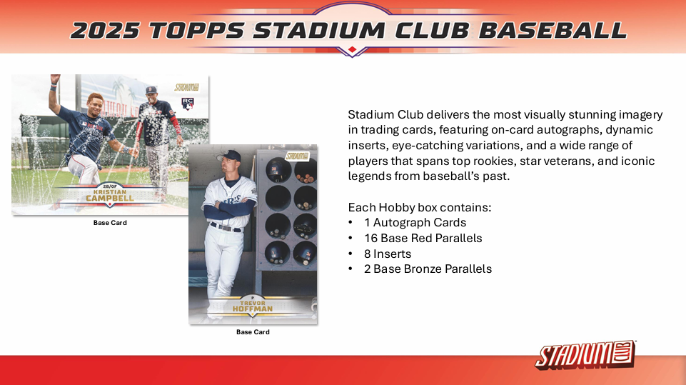 2025 STADIUM CLUB BASEBALL HOBBY RANDOM TEAMS 4 B0X 1/4 CASE BREAK #364