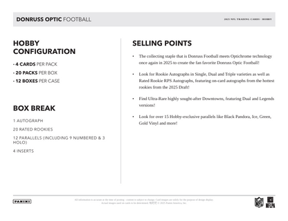 2025 Donruss Optic NFL Football Cards (Hobby Box)