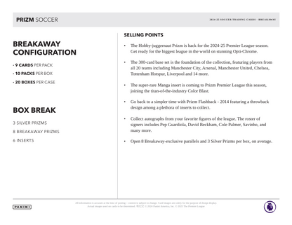 2024-25 Panini Prizm English Premier League Breakaway Soccer Hobby Box
