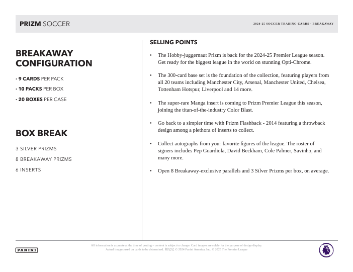2024-25 Panini Prizm English Premier League Breakaway Soccer Hobby Box