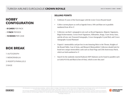 2024-25 Crown Royale Euroleague Basketball Hobby Box