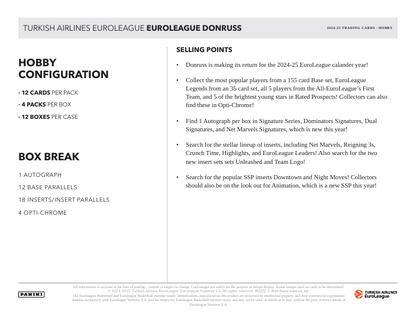 2024-25 Donruss Euroleague Basketball Hobby Box