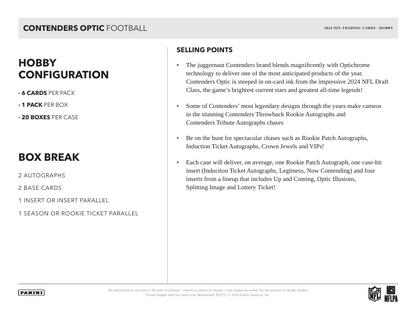 2024 Panini Contenders Optic Football Hobby Box