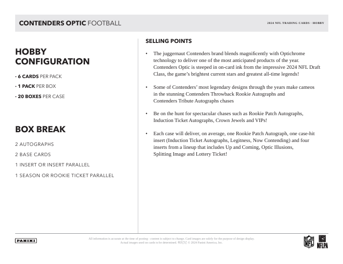 2024 Panini Contenders Optic Football Hobby Box