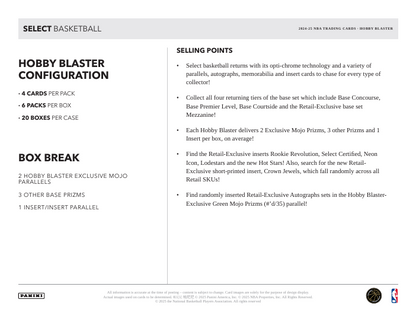 2024-25 Panini Select Basketball Hobby Blaster