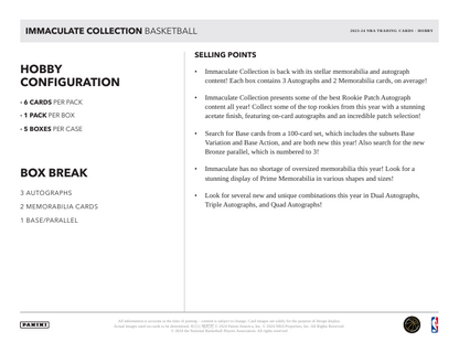 23-24 Panini Immaculate Collection Basketball Box