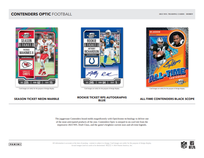 2023 Panini Contenders Optic Football Hobby Box