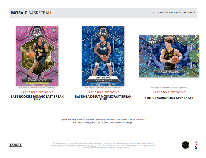 2023-24 Panini Mosaic Fast Break Basketball Hobby Box