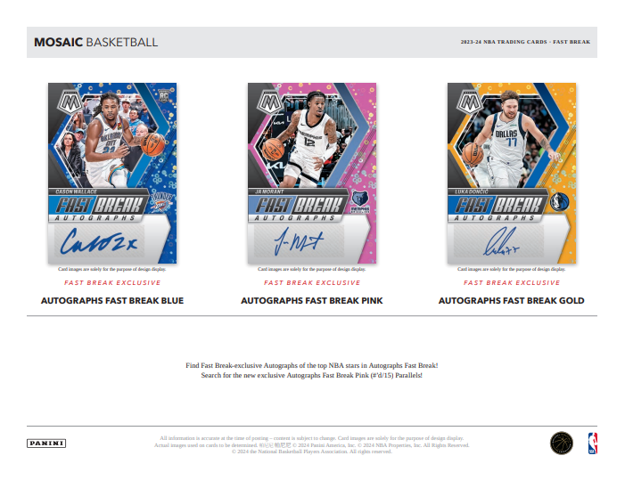 2023-24 Panini Mosaic Fast Break Basketball Hobby Box