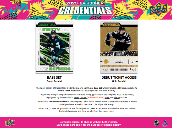 2023-24 Upper Deck Credentials Hockey Hobby Box