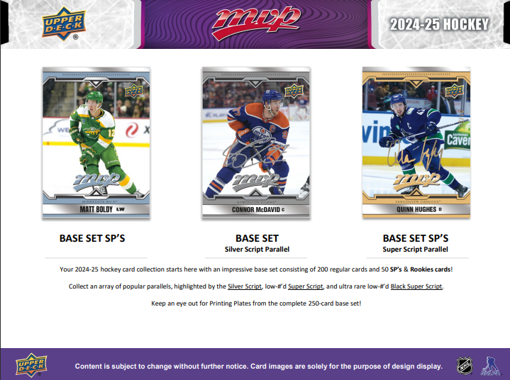 2024-25 Upper Deck MVP Hockey Hobby Box