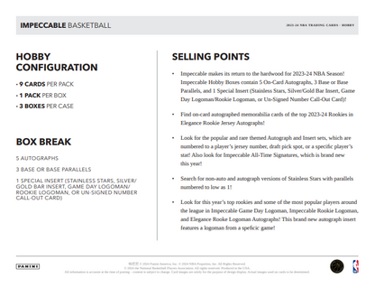 2023-24 Panini Impeccable Basketball Hobby Box