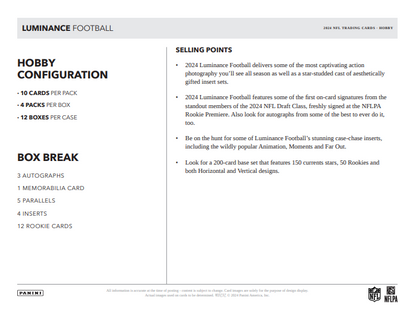 2024 Panini Luminance Football Hobby Box