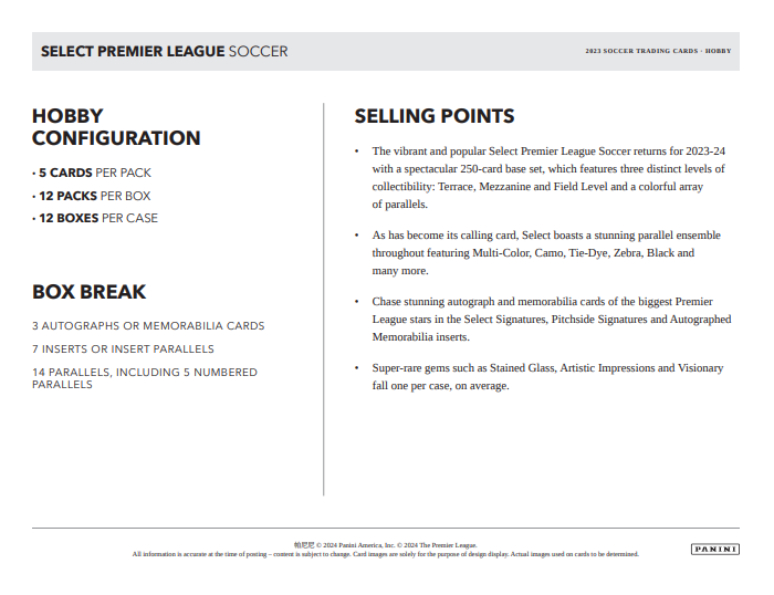 2023-24 Panini Select English Premier League Soccer Hobby Box