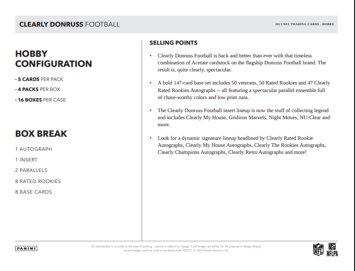 2023 Panini Clearly Donruss Football Hobby Box