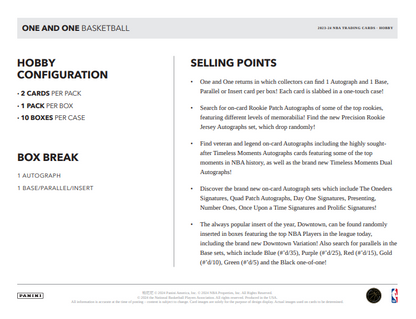 2023-24 Panini One and One Basketball Hobby Box