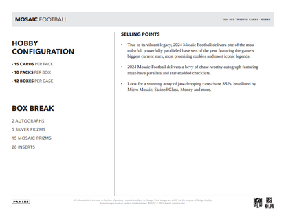 2024 Panini Mosaic Football Hobby Box