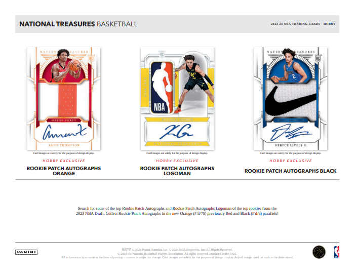 23-24 Panini National Treasures Basketball Hobby Box