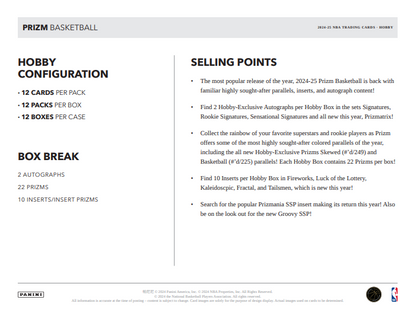 2024-25 Panini Prizm Basketball Hobby Box