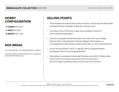 2023-24 Panini Immaculate Soccer Hobby