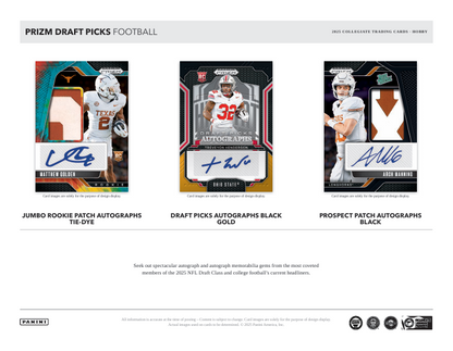 2025 Panini Prizm Draft Picks Collegiate Football Box