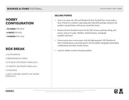 2025 Panini Rookies & Stars NFL Football Hobby Box