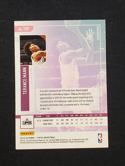 2019-20 Panini Status Red #189 Terance Mann (RC)