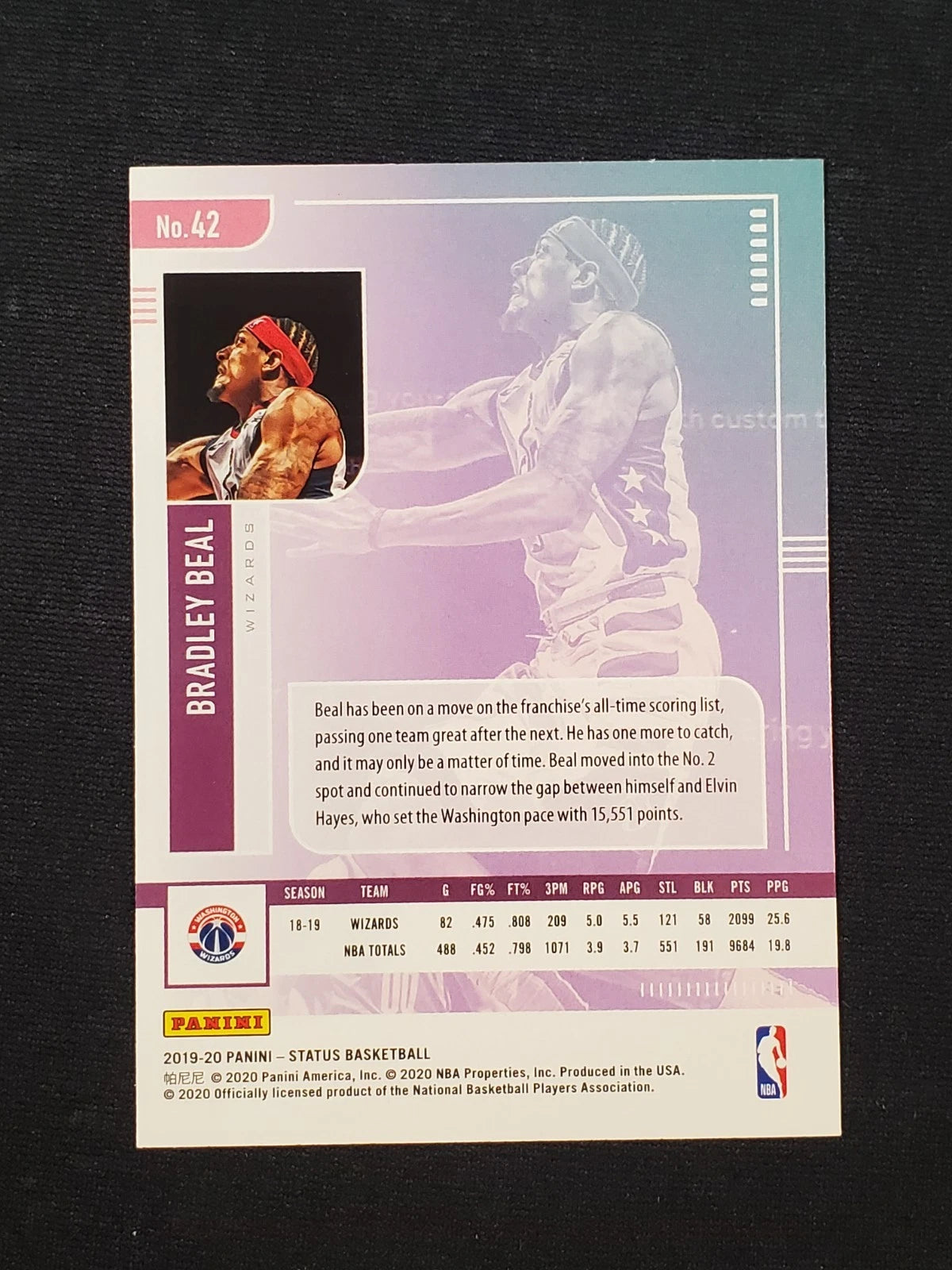 2019-20 Panini Status #42 Bradley Beal