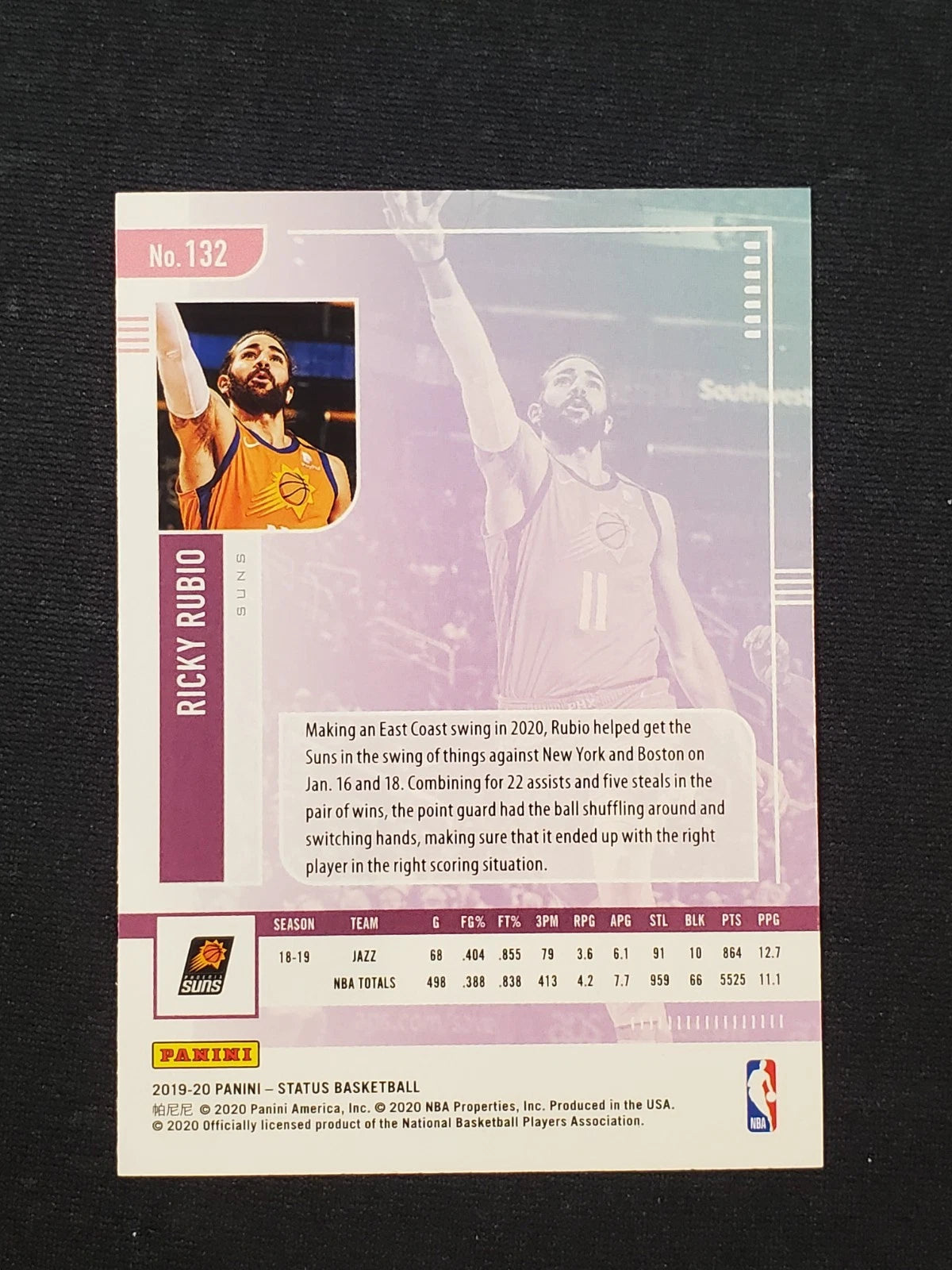 2019-20 Panini Status Red #132 Ricky Rubio