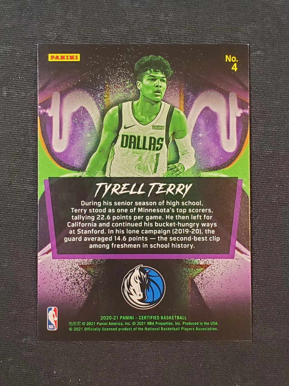 2020-21 Panini Certified - 2020 Tyrell Terry #4 (RC)