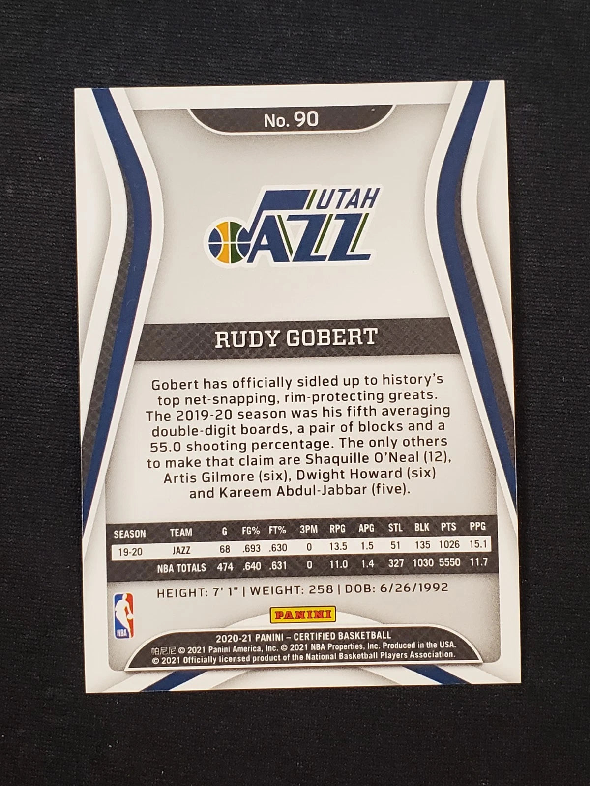 2020-21 Panini Certified - Rudy Gobert #90 Mirror Red